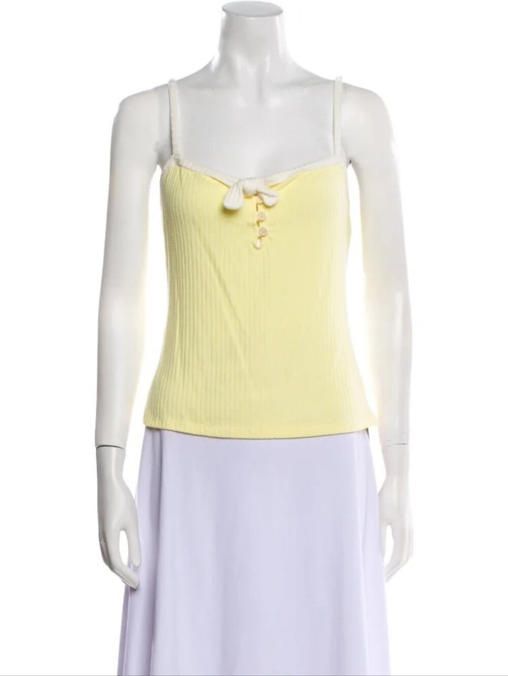 Reformation Yellow Ribbed Tank Top